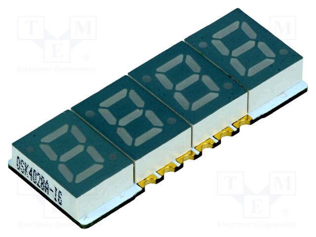 Display: LED; 7-segment; 7mm; 0.28"; No.char: 4; red; 2÷10mcd; anode