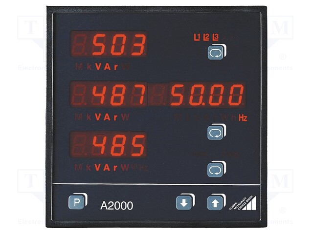 Power network meter; on panel; A2000; three-phase; 0÷320V; 6A