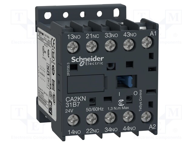 Contactor: 4-pole; NC + NO x3; 220VAC; 10A; DIN,on panel; TeSys D