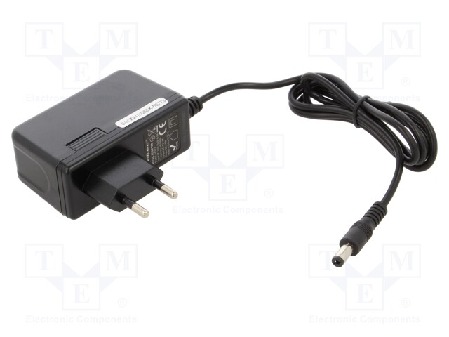 Power supply: switched-mode; plug; 5VDC; 3A; 15W; Plug: straight