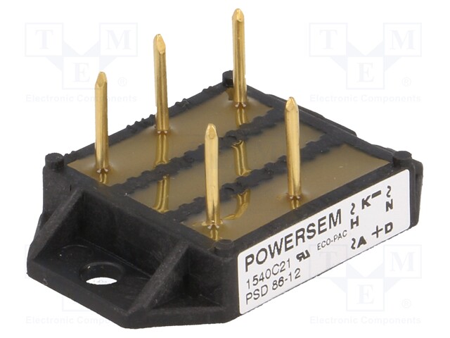 Three-phase bridge rectifier; Urmax: 1.2kV; If: 86A; Ifsm: 530A