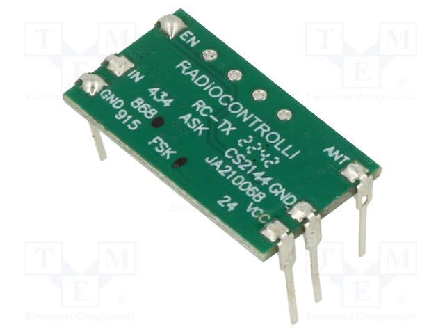 Module: RF; FM transmitter; FSK; 868.35MHz; 2.2÷3.6VDC; 10dBm; THT