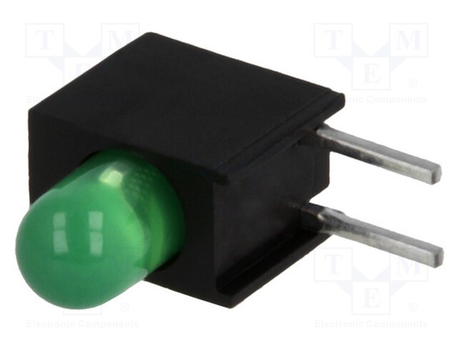 LED; in housing; green; 3.4mm; No.of diodes: 1; 20mA; 60°; 2.2÷2.5V