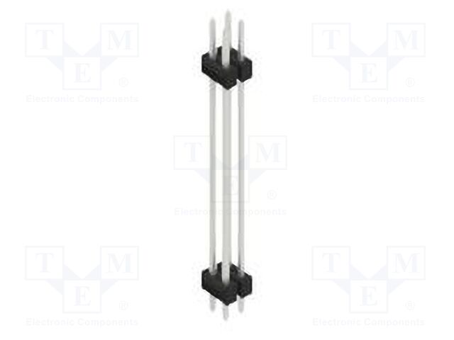 Connector: pin strips; pin header; male; PIN: 4; 2.54mm; THT; 2x2