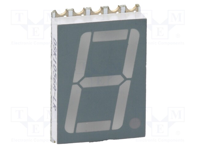 Display: LED; 7-segment; 14.22mm; 0.56"; No.char: 1; red; 5÷25mcd