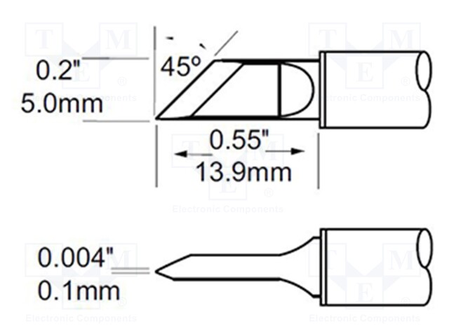 Tip; knife; 5mm; 471°C; for soldering station