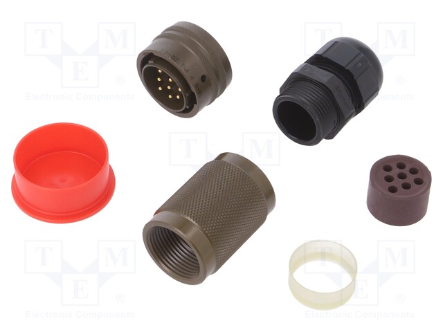 Connector: circular; PT; plug; male; PIN: 8; with cable gland; 13A