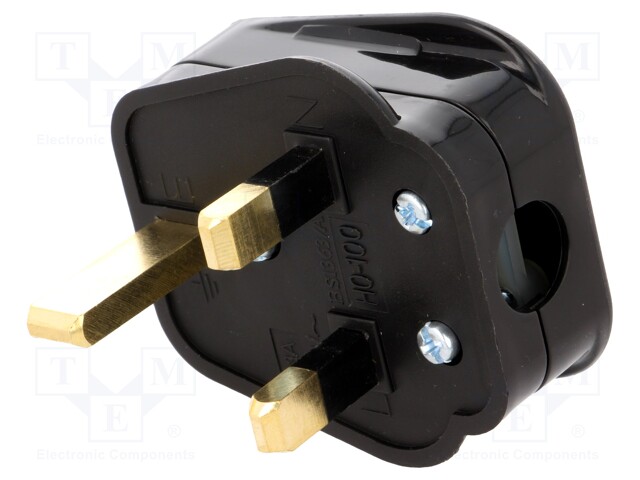 Connector: AC supply; plug; Layout: 2P+PE; black; 250VAC; 5A; PIN: 3