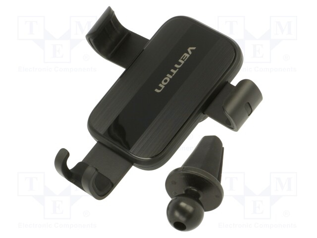 Car holder; black; air vent; 4.7÷7.2"