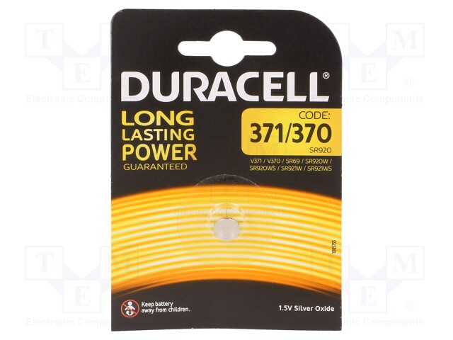 Battery: silver; 1.55V; 370,coin; Ø9.5x1.95mm; non-rechargeable