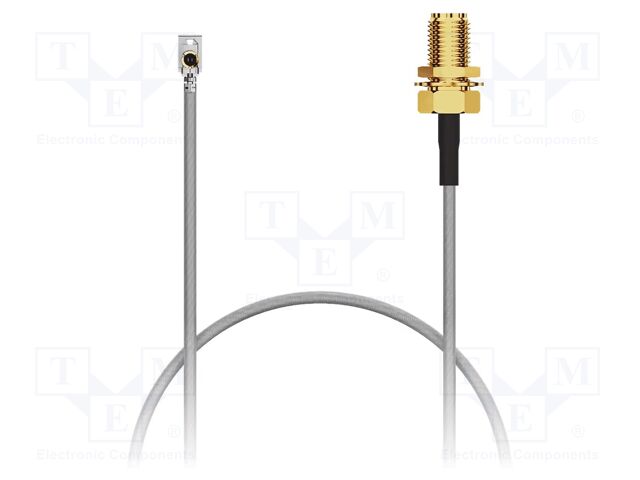 Cable; IPEX MHF 1 LK,RP-SMA female; black; -40÷85°C; 0÷3GHz; 50Ω
