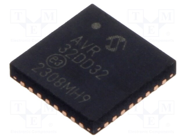 IC: AVR microcontroller; EEPROM: 256B; SRAM: 4kB; Flash: 32B; VQFN32
