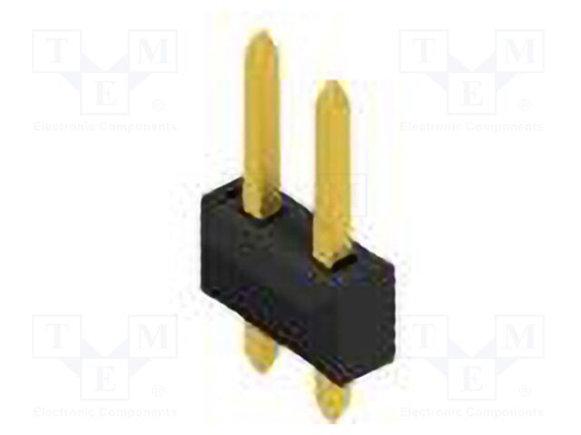 Connector: pin strips; pin header; male; PIN: 2; 2.54mm; THT; 2x1