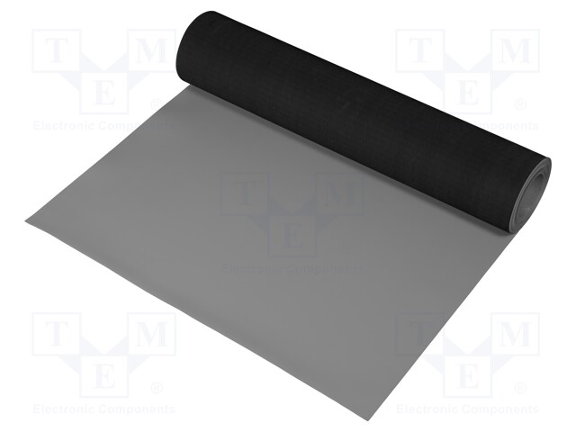 Bench mat; ESD; Dim: 1000x10000mm; D: 2mm; grey; Rsurf: 5÷500MΩ