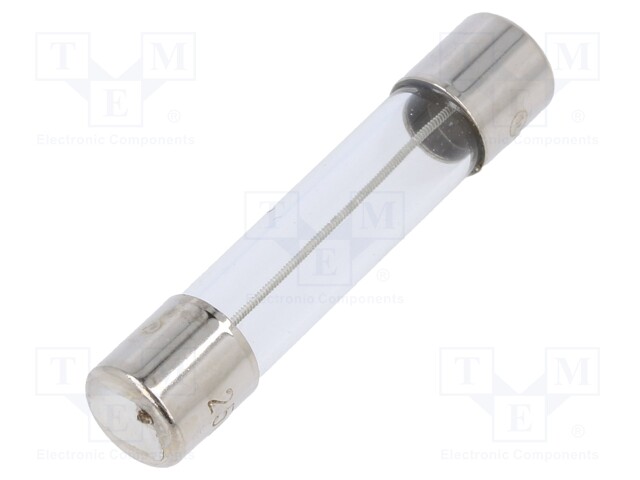 Fuse: fuse; 500mA; 250VAC; glass; 6.35x31.8mm; brass; nickel plated