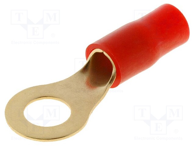 Terminal: ring; M8; 10mm2; gold-plated; insulated; red