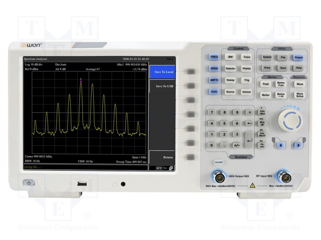 Spectrum analyzer; 9kHz÷1.5GHz; LAN,USB Host,USB device,VGA