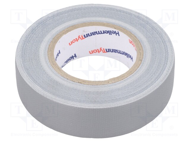 Tape: textile; W: 19mm; L: 10m; Thk: 0.31mm; grey; 64N/cm; 10%; rubber