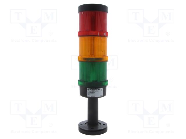 Signaller: signalling column; red/orange/green; 24VDC; 24VAC