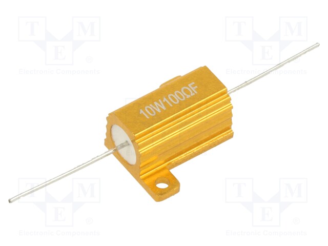 Resistor: wire-wound; with heatsink; 100Ω; 10W; ±1%; 50ppm/°C