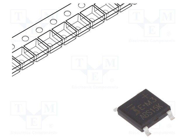 Single-phase bridge rectifier; Urmax: 800V; If: 2A; Ifsm: 50A; ABS