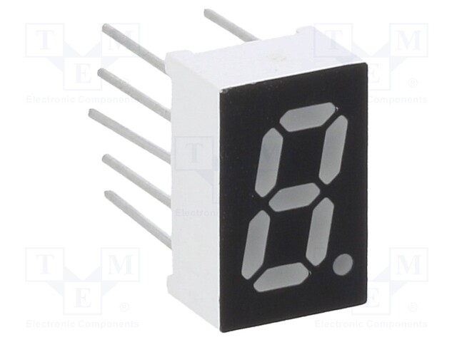 Display: LED; 7-segment; 8mm; 0.32"; No.char: 1; yellow-green; 12mcd