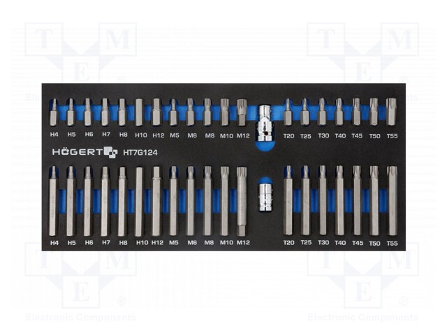 Kit: screwdriver bits; in a foam tray; 40pcs.