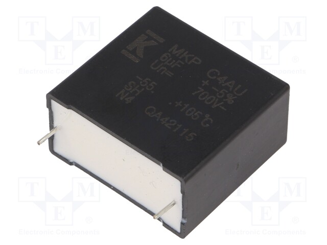 Capacitor: polypropylene; DC-Link; 6uF; ESR: 9.2mΩ; THT; ±5%; 9.8A