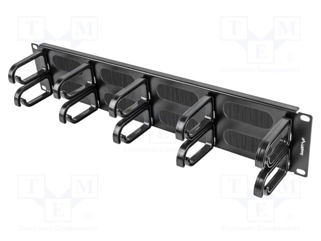 Cable organizer; 2U; black; Standard: 19"