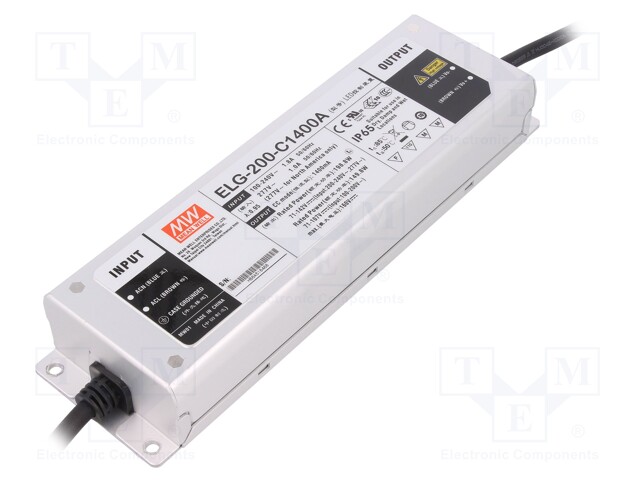 Power supply: switched-mode; LED; 198.8W; 71÷142VDC; 700÷1400mA