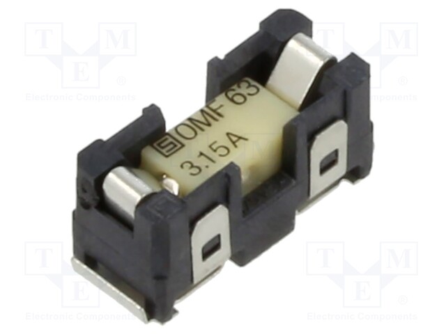 Fuse holder; cylindrical fuses; Mounting: SMT; -40÷85°C; 3.15A