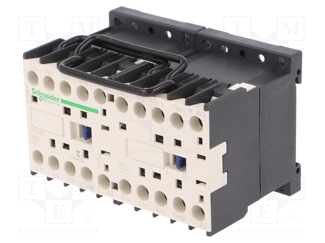 Contactor: 3-pole reversing; NO x3; Auxiliary contacts: NO; 24VDC