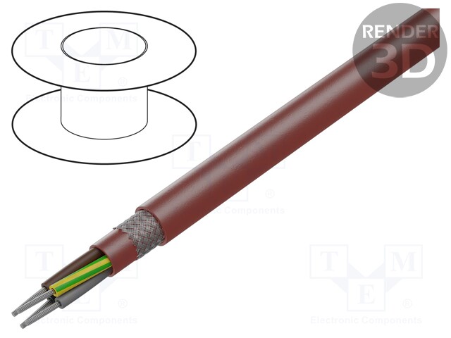 Wire; SiHF-C-Si; Cu; stranded; 4G0,75mm2; silicone; brown-red