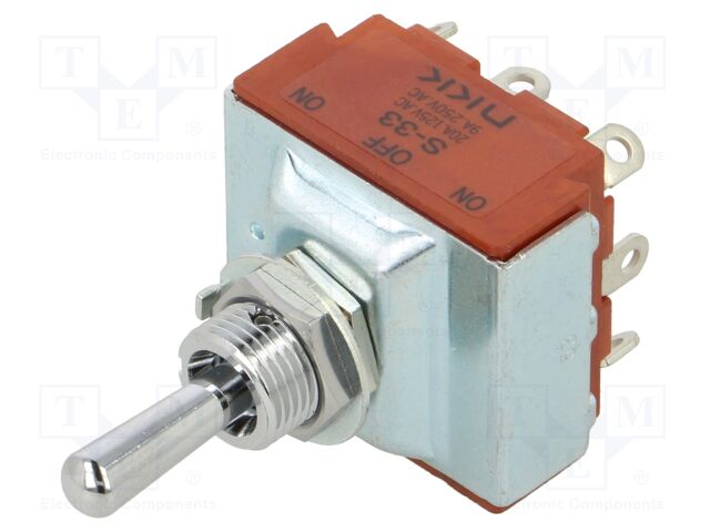 SWITCH, TOGGLE, 3PDT, 25A, 125VAC