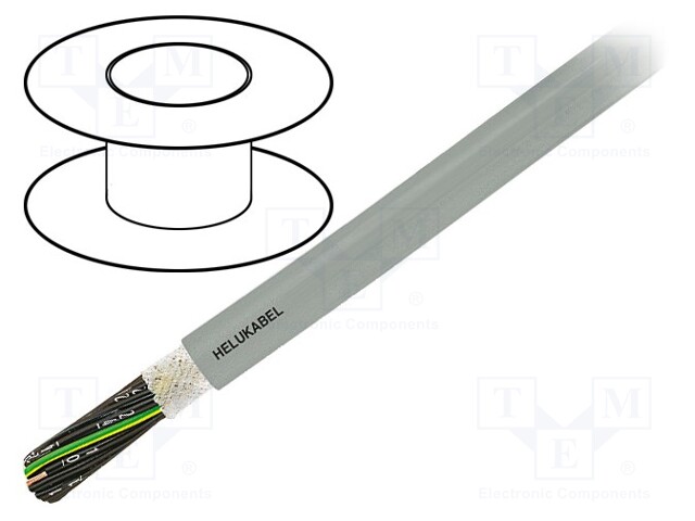 Wire: control cable; JZ-HF; 12G0,75mm2; PVC; grey; stranded; Cu
