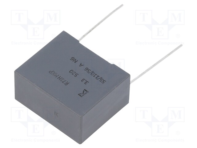 Capacitor: polypropylene; 3.3uF; 22.5mm; ±10%; 26.5x22x13mm