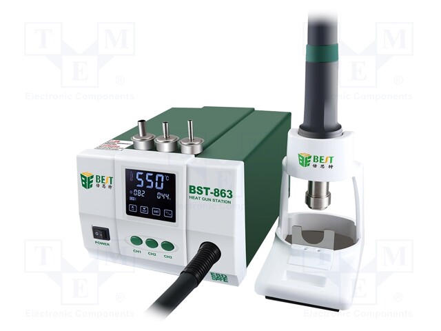 Hot air soldering station; digital,touchpad; 1200W; 100÷550°C