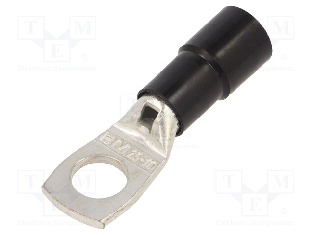 Tip: ring tube; M10; Ø: 10.5mm; 25mm2; crimped; for cable; insulated