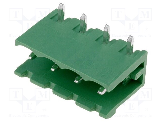Pluggable terminal block; 5mm; ways: 4; angled 90°; socket; male