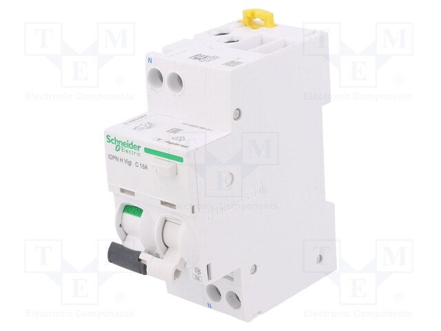 RCBO breaker; Inom: 16A; Ires: 30mA; Max surge current: 3kA; DIN