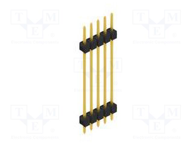 Connector: pin strips; pin header; male; PIN: 5; 2.54mm; THT; 1x5