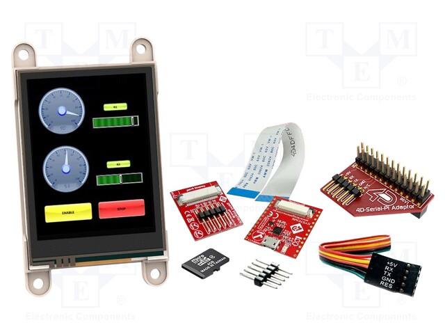 Dev.kit: with display; TFT; 2.4"; 240x320; Display: graphical; 32kB