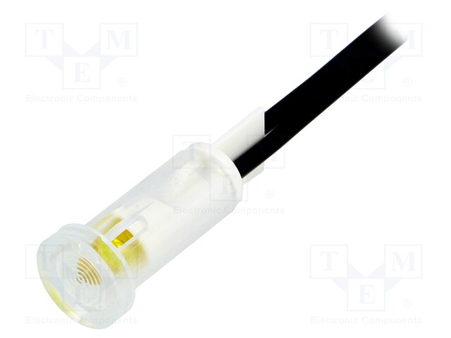 Indicator: LED; flat; Cutout: Ø9.7mm; 100mm leads; plastic