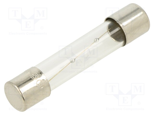 Fuse: fuse; 1.6A; 250VAC; glass; 6.35x31.8mm; brass; nickel plated