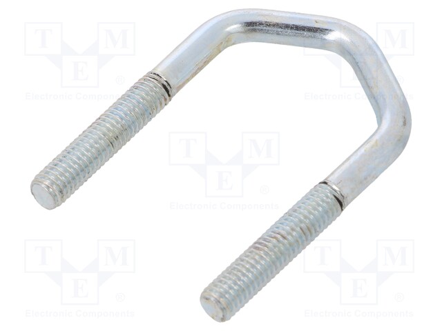U-bolt; D; steel; zinc; Thread len: 30mm; Int.width: 28mm; H: 55mm