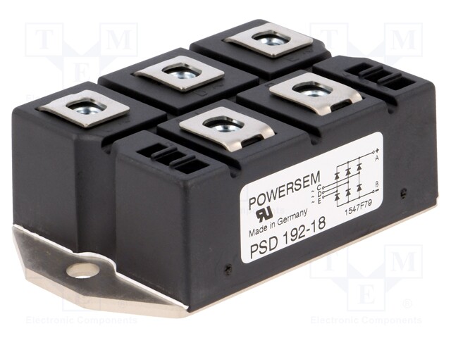 Three-phase bridge rectifier; Urmax: 1.6kV; If: 248A; Ifsm: 2.8kA