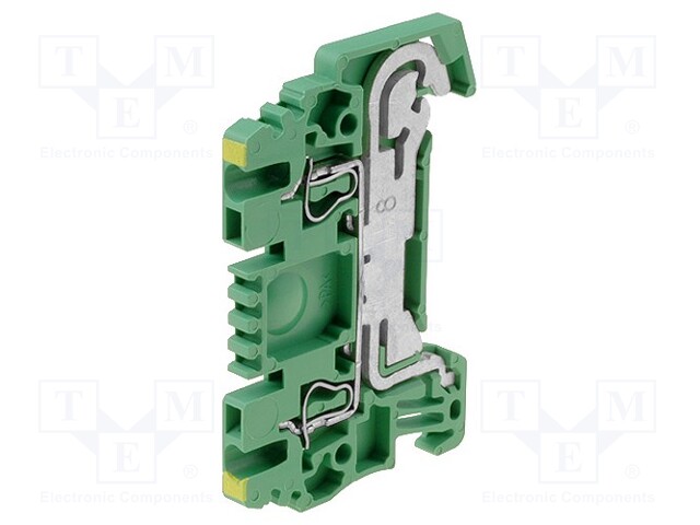 Splice terminal: rail; 1.5mm2; ways: 1; terminals: 2; yellow-green