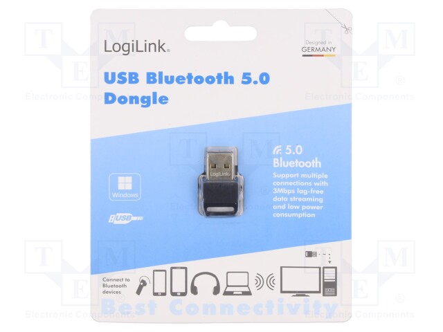BT adapter; USB A plug; Bluetooth 5.0; USB; 3Mbps; 10m
