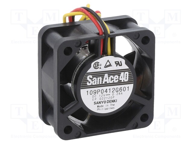 Fan: DC; axial; 12VDC; 40x40x20mm; 21m3/h; 44dBA; ball bearing
