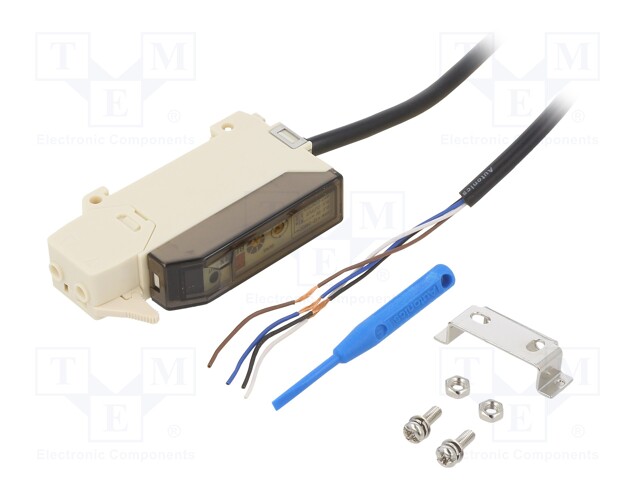 Sensor: optical fiber amplifier; NPN; Connection: lead 2m; 200mA
